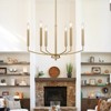 LLHZSY 24 2/5" Simple Chandelier 6-Light Fixture Adjustable Height-Brushed Gold - 2 of 4