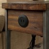 Barraud One Drawer Usb Charging End Metal Table Oak - HOMES: Inside + Out: Side Table with Shelf & Power Station - 3 of 4