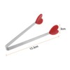 Unique Bargains Stainless Steel Silicone Tips Heart Shape Food Tongs - 2 of 4