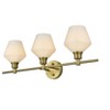 Elegant Lighting Gene 3 Light Satin Gold and Frosted White Glass Wall Sconce - 3 of 4