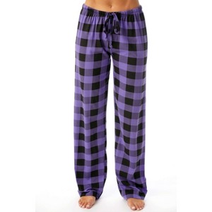 Just Love Womens Buffalo Plaid Knit Jersey Pajama Pants Buffalo Check - 1 of 2