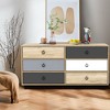 Costway 6 Drawer Double Dresser Accent Storage Tower for Bedroom Hallway Entryway - 2 of 4