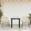 vidaXL Patio Dining Set with Cushions Garden Table and Chairs Poly Rattan Glass - Brown 31.5" x 31.5" x 29.1" 2 Items - 3 of 4