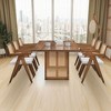 VYNXARIA 86.61 Inch Rectangular Waves Dining Table Set,Mid Century Modern Large Kitchen Set,Bohemian Dining Table with Rattan Weave for Restaurant - 3 of 4
