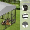 GustoWave Dog Kennel Outdoor, 10x10x6FT Heavy Duty Dog Pens Outside with UV & Water Resistant Roof, Large Dog Fence with Double Locks - 4 of 4