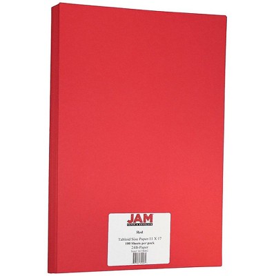 JAM Paper Ledger Matte 24lb Paper 11 x 17 Tabloid Red Recycled 16728462