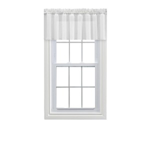 Ellis Curtain Cotton Voile 1.5" Rod Pocket Tailored Valance for Windows 86" x 15" White - 1 of 4