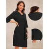 Allegra K Women's Half Sleeve Waistband Work Midi Work Office Casual Dress - 2 of 4