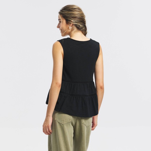 Top peplum con escote en V y encaje en capas para mujer - Universal Thread™ 2