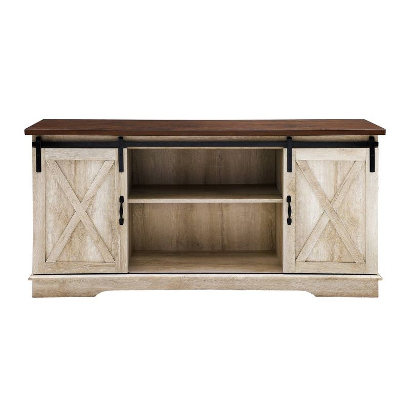 Modern Transitional Sliding Barndoor TV Stand for TVs up to 65"- Saracina Home, 4 of 30