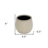 HomeRoots 7" Beige Dot Ceramic Indoor Outdoor Round Pot Planter - 3 of 4