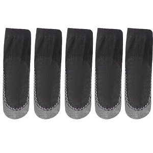 Anna-Kaci Women's 5-Pack Sheer No Show Liner Socks with Non-Slip Heel Grip Lightweight Invisible Design - 1 of 4