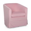 27.36" Modern Swivel Chairs with Elastic Sponge Backrest Seat Cushion Solid Wood Frame Upholstery Sofa Chairs for Bedroom Living Room Pink - 4 of 4
