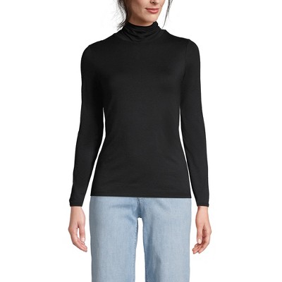 Lands' End Women's Lightweight Jersey Skimming Long Sleeve Turtleneck