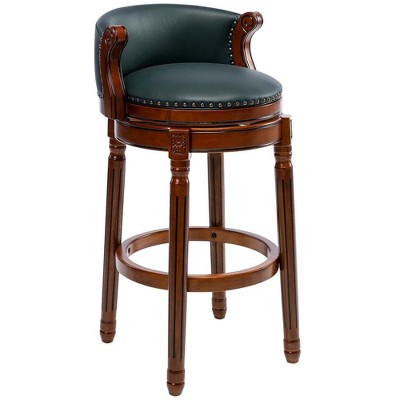 Resenkos Counter Bar Stools, Counter Stool,360 Degree Swivel Bar Height Chair with Backs for Home Kitchen Counter(Dark Blue 1pc) Brown