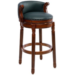 Resenkos Counter Bar Stools, Counter Stool,360 Degree Swivel Bar Height Chair with Backs for Home Kitchen Counter(Dark Blue 1pc) Brown - 1 of 4
