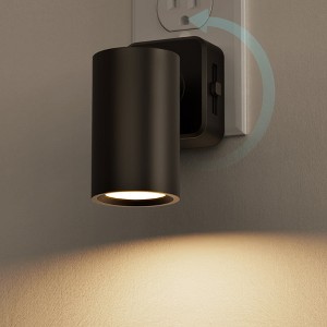 YANSUN 1-Pack 1W Plug-In Light Sensor Night Light, Rotatable Cylinder Design, Warm Light 2700K, Slide Dimming (0%-100%), US Plug - 1 of 4