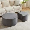 KWPZQEB Nesting Coffee Table Set of 2, Upholstered Round Ottoman, Modern End Table Side Tables for Living Room, Bedroom, No Assembly - 4 of 4