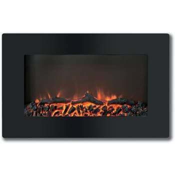 Cambridge CAM30WMEF-2BLK Callisto 30" Wall-Mount Electronic Fireplace with Flat-Panel and Realistic Logs
