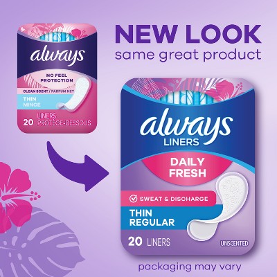 Always Thin Daily Protection Regular Liners - 216ct