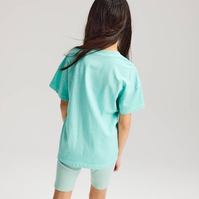 Детские Cat & Jack Girls' Short Sleeve Oversized 'Sunny' Graphic T-Shirt - Cat & Jack™ Green M — фото 3