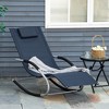 Outsunny Zero Gravity Rocking Chair Outdoor Chaise Lounge Chair Recliner Rocker with Detachable Pillow & Durable Weather-Fighting Fabric - 3 of 4