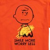 Men's - Peanuts - Smile More Worry Less Short Sleeve Graphic T-Shirt - 2 of 4