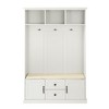 NicBex Coat Rack Freestanding with Storage and Drawers and Upholstered Bench Hall Tree with 3 Hooks and Top Divider for Entryway, Hallway - 2 of 4