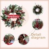24 inch artificial decoration wreaths front door with lamb's leaves berries pine cones winter spring wreath indoor outdoor home wall - 2 of 4
