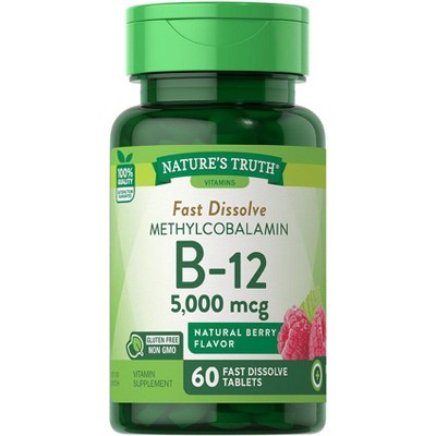 Nature's Truth B12 Vitamin 5000mcg | 60 Fast Dissolve Tablets | Natural Berry Flavor