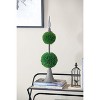 Dexmalle D7x26.5" Artificial Two-Tiered Boxwood Sphere Topiary on Metal Spire - 3 of 4