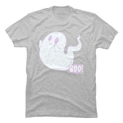 Men\'s Design By Humans Boogiecreates X Cute Boo Target Cute Halloween - : Athletic Ghost - Design Large T-shirt By Heather