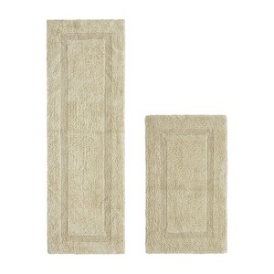 Lux Premium 100% Cotton Tufted Solid Reversible 2 Piece Bath Rug Set – Ultra-Soft, Water-Absorbent, Durable, Machine Washable Bathroom Rug - 1 of 4