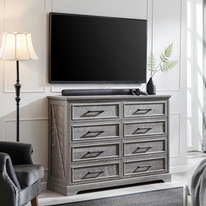 SinCiDo 8 Drawers Dresser for Bedroom, Farmhouse Wooden Chest of Drawer with Metal Handle, 52" W Rustic Drawer Organizer - 1 of 4