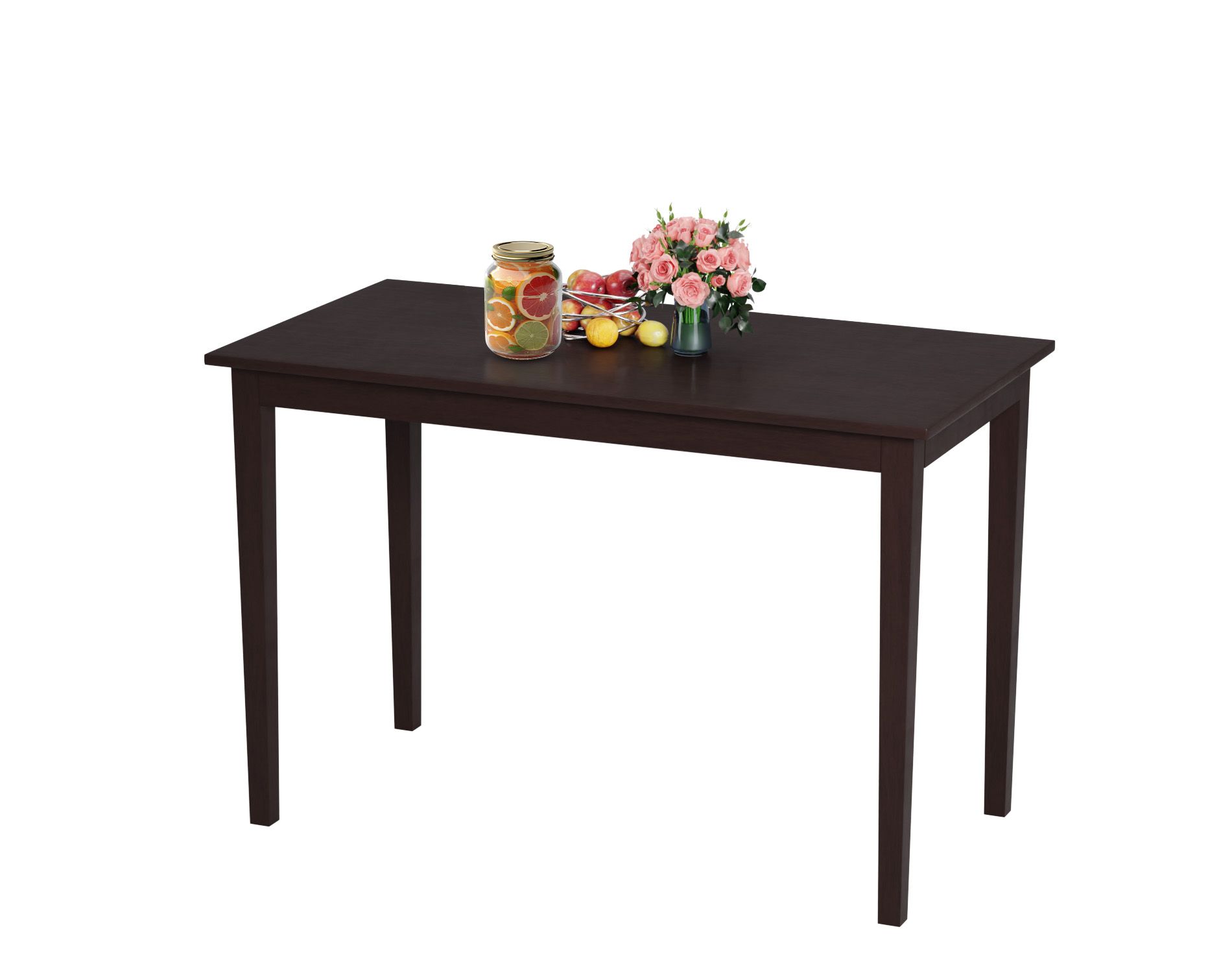 FDW Dining Table Kitchen Table for Small Spaces Rectangular Modern Design, Brown