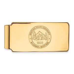 Black Bow Jewelry 10k Yellow Gold Montana State Bobcats NCAA Money Clip - 1 of 3