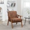 Mid-Century Modern Armchair, Accent Lounge Chair with Solid Wood Frame and Extra-Thick Backrest for Living Room – Cuddlewood - 2 of 4