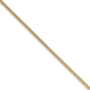 Black Bow Jewelry 1.3mm 14k Yellow Gold Solid Round Snake Chain Necklace - 1 of 4