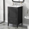 ChicFurnit Bathroom Storage Cabinets Bathroom Floor Storage Cabinet Functional Bathroom Cabinet with Drawer for Bathroom, Black, 20"*18.5"*34.4" - 3 of 4