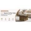 Syemin End Tables Square Coffee Table, Engineered Wood Coffee Table, Vintage Center Table, Mid-Century Cocktail Table, Brown, 31.5"*31.5"*19.69" - 4 of 4