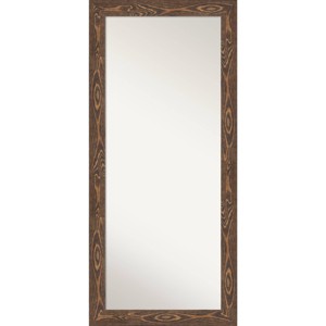 30" x 66" Non-Beveled Bridge Brown Wood Full Length Floor Leaner Mirror - Amanti Art - 1 of 4