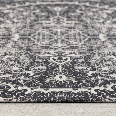 La Cienega Black and White Rectangular Office Chair Mat