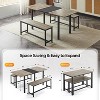 VINGLI Extandable Dining Table Set for 4-6, Foldable Expandable Table Set 2 Benches, Folding Kitchen Table for 6 - 2 of 4