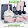 LunaLulink 18-Piece Soft Grip Toxin-Free Healthy Ceramic Non-Stick Cookware Set,Dishwasher Safe - 4 of 4