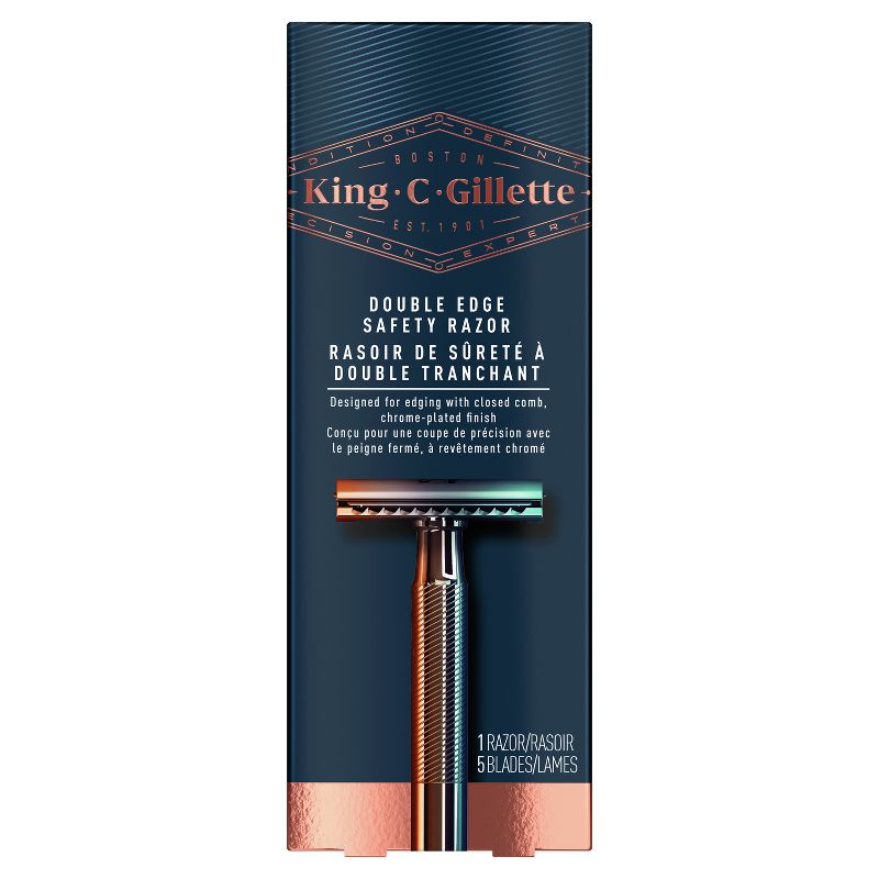 King C. Gillette Men&#39;s Double Edge Safety Razor + 5 Refill Blades, 1 of 11