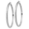 Black Bow Jewelry 3.5mm, Diamond Cut 14k White Gold Round Hoop Earrings, 52mm (2 Inch) - 2 of 4