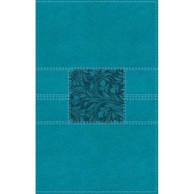 Nasb, Thinline Bible, Leathersoft, Teal, Red Letter Edition, 2020 Text, Thumb Indexed, Comfort Print - by  Zondervan (Leather Bound)