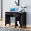 GlasFlength Desks Computer Desk Office Desk Writing Table Desk with Drawers Cabinet for Small Space Home Office, Black, 39"*19.75"*30" - 2 of 4