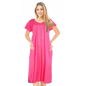 JEFFRICO Womens Short Sleeve Nightgowns Sleepwear Soft Pajama Dress Nightshirts - 1 of 4