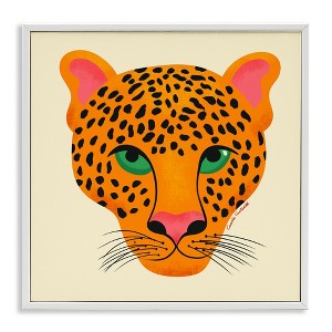 Stupell Industries Modern Leopard Wildlife Face Black Framed Giclee Art - 1 of 4